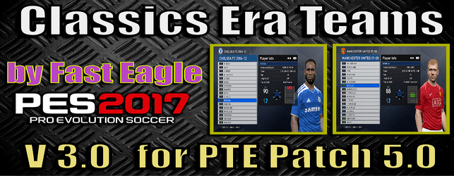 PES 2017 Classics Era Teams v 3.0 for PTE Patch 5.0 download and install on PC